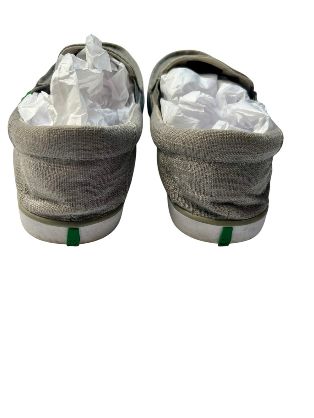 Sanuk Gray Canvas Slip-On Men Shoes with Green Brand Tab size 8 - Picture 10 of 12